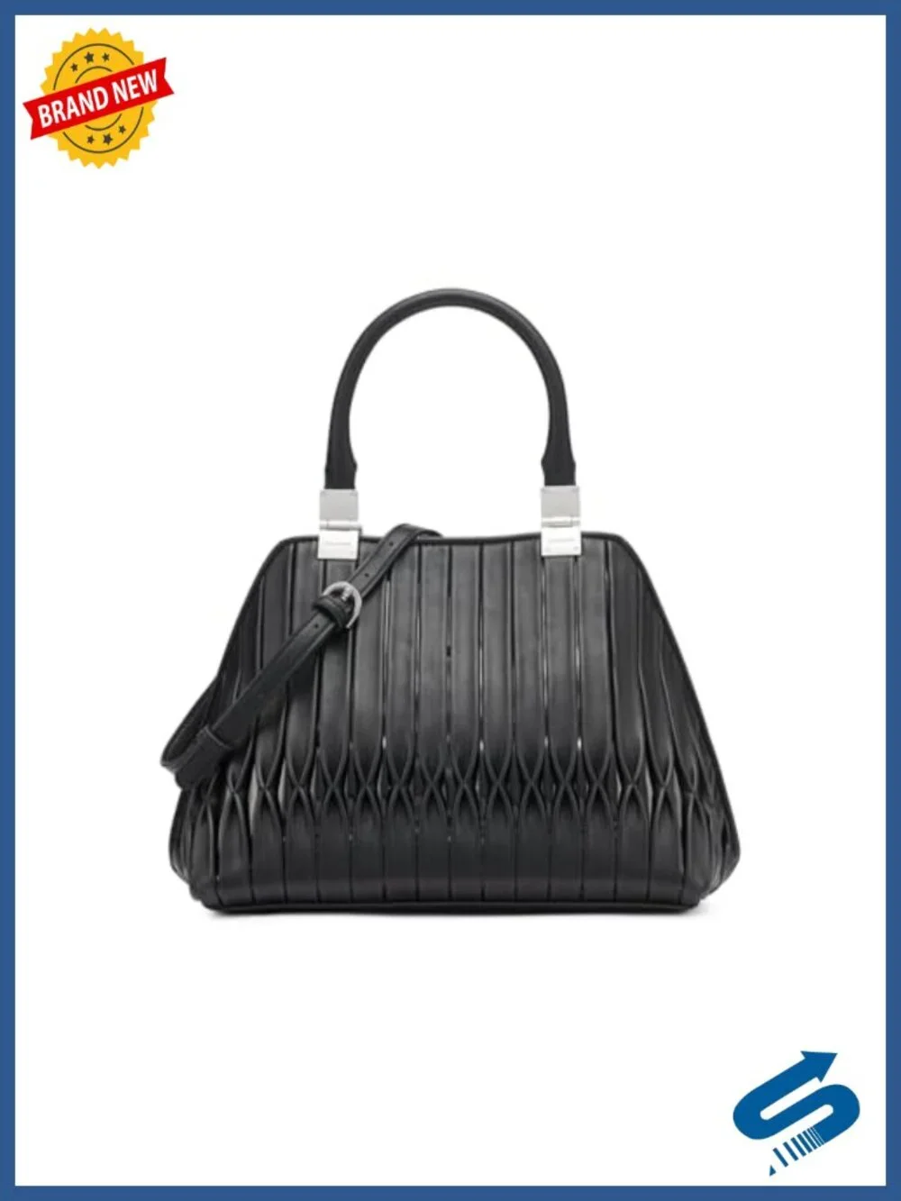 Vinyl Water Resistant Satchel with Removable Crossbody Strap – Roomy Work